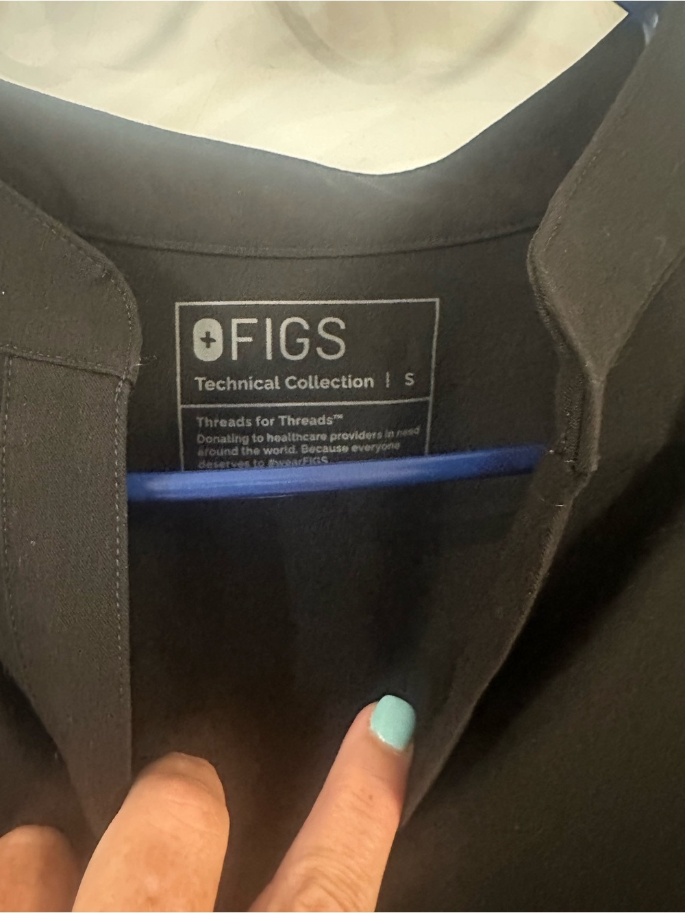 FIGS Black Technical Collection Scrub top